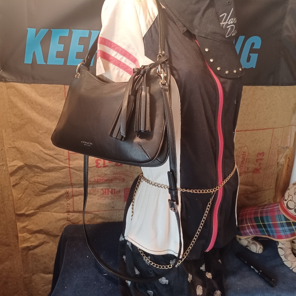Coach Black Legacy Double Gusset Hobo Shoulder Bag - Picture 12 of 15